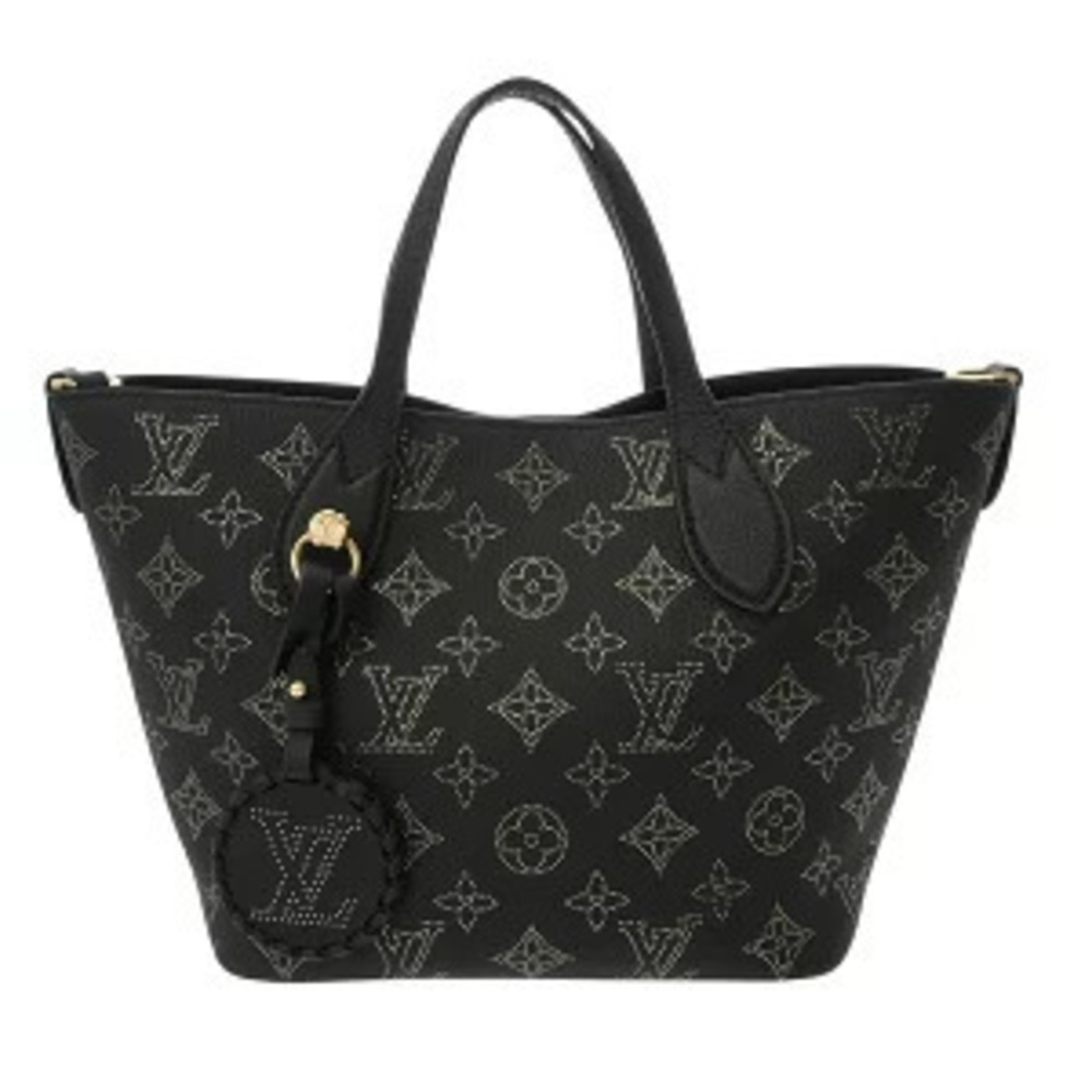 Louis Vuitton Monogram Mahina Blossom Leather Top Handle Bag Noir Black